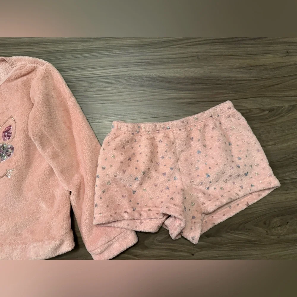 btween Pink Unicorn Kids Pajama Set size 10